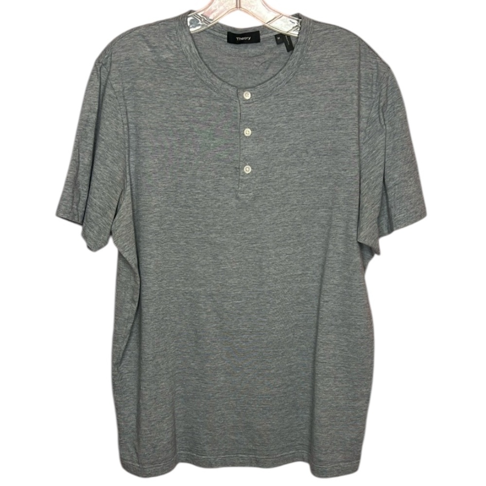 Theory Men’s Cotton Henley Short-Sleeve Tee. Size M